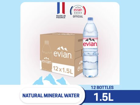 evian - Natural Mineral Water (12 x 1.5L Case)