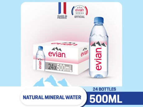 evian - Natural Mineral Water (24 x 500ml Case)
