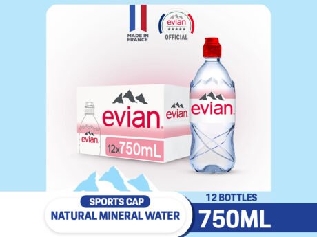 evian - Natural Limited Edition Mineral Water Sports Cap (12 x 750ml Case)